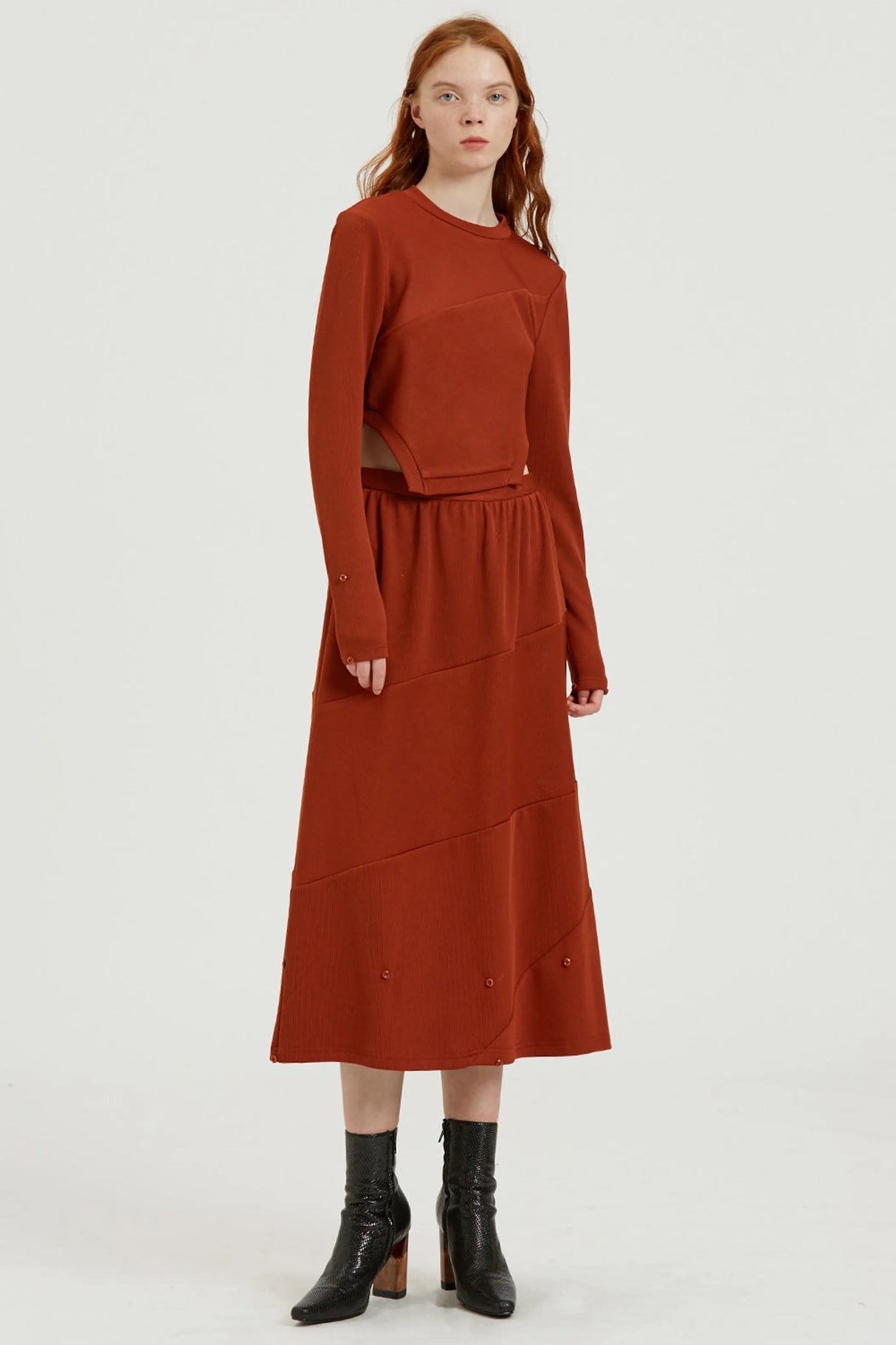 Fussed | Auburn Contrasting Ribbed Skirt