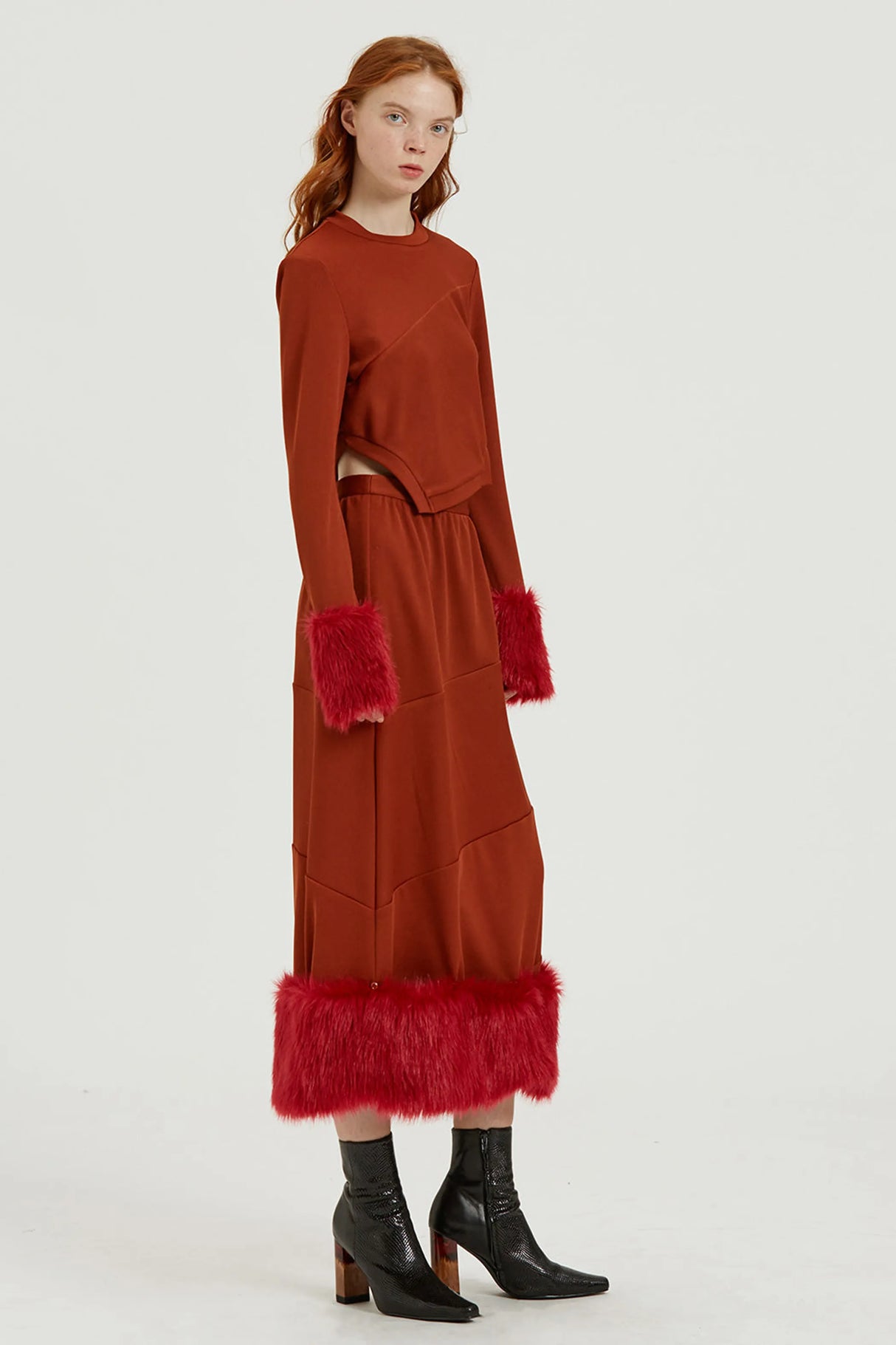 Fussed | Auburn Contrasting Ribbed Skirt