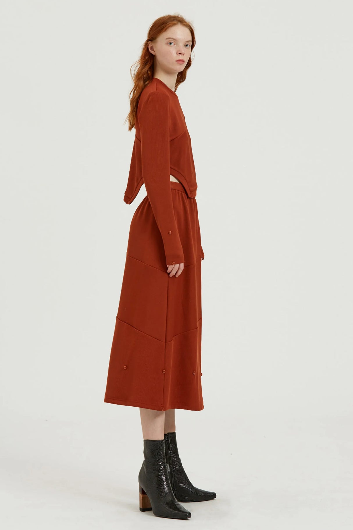 Fussed | Auburn Contrasting Ribbed Skirt
