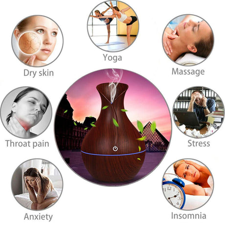 LED Ultrasonic Aroma Humidifier Essential Oil Diffuser-3