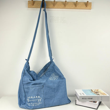 KAUBOII: Large denim tote bag-0