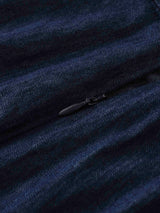 Side Inverted Pleat Denim Skirt-Dark Blue-4